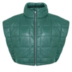 Marquise Yeşil Kadın Kısa Puffer Deri Yelek