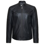 Mattia Siyah Erkek Deri Mont