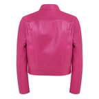 Maura Pembe Kadın Deri Ceket