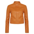 Maura Turuncu Kadın Deri Ceket