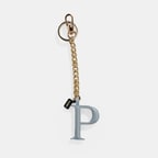 Mavi P Harfi Deri Anahtarlık