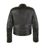 Meline Kahve Kadın Deri Biker Ceket