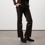 Mena Siyah Kadın Leopar Baskılı Deri Bot