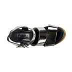 Metalik Kadın Dolgu Topuk Sandalet