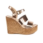 Metalik Kadın Dolgu Topuk Sandalet