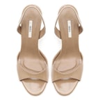 Muni Krem Kadın Rugan Deri Abiye Sandalet