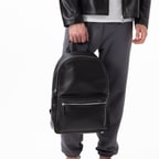 Nathan Siyah Deri Sırt Çantası