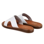 Nell Beyaz Kadın Deri Terlik