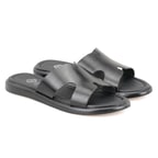 Nell Siyah Kadın Deri Terlik