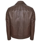 Nereo Kahve Erkek Deri Biker Mont