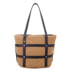 Nick Siyah Kadın Hasır Omuz Çantası