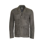 Nicolie Gri Erkek Süet Safari Ceket