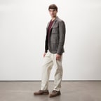 Nicolie Gri Erkek Süet Safari Ceket