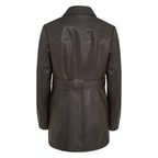 Nicolina Kahve Kadın Deri Trençkot 