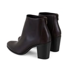 Nillie Kahve Kadın Fermuarlı Topuklu Deri Bot