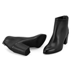 Nillie Siyah Kadın Fermuarlı Topuklu Deri Bot