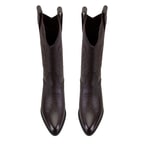 Noa Kahve Kadın Desenli Deri Kovboy Çizmesi