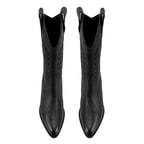 Noa Siyah Kadın Desenli Deri Kovboy Çizmesi