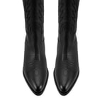 Noa Siyah Kadın Desenli Deri Kovboy Çizmesi