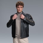 Nobert Lacivert Erkek Deri Ceket