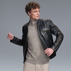 Nobert Lacivert Erkek Deri Ceket