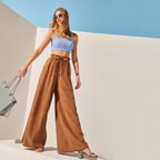 Norah Kadın Süet Bol Paça Pantolon