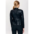 Origa Kadın Yaprak Panelli Deri Ceket