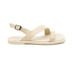 Ornella Beyaz Kadın Kroko Baskılı Deri Sandalet