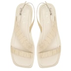 Ornella Beyaz Kadın Kroko Baskılı Deri Sandalet