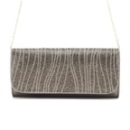 Oskar Gri Kadın Parlak Taşlı Gece Çantası