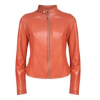 Paride Turuncu Kadın Deri Ceket