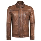 Patric Erkek Deri Gömlek Yakalı Ceket