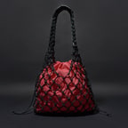 Pembe El Emeği Örgü Deri Çanta