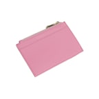 Pembe Fermuarlı Deri Kartlık