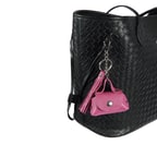 Pembe Mini Deri Anahtarlık