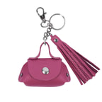 Pembe Mini Deri Anahtarlık