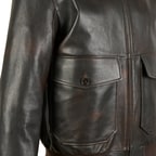 Piero Koyu Gri Erkek Deri Bomber Ceket