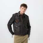 Pietto Kahve Erkek Vintage Deri Biker Ceket