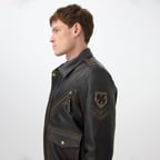 Pietto Kahve Erkek Vintage Deri Biker Ceket