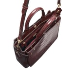 Plante Bordo Kadın Kroko Baskılı Deri El Çantası