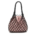 Pudra El Emeği Örgü Deri Çanta