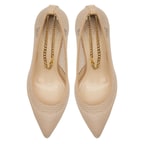 Pudra Karla Kadın Zincir Detaylı Klasik Ayakkabı