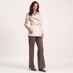 Pudra Kemerli Kadın Trençkot