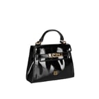 Rebeni Siyah Kadın Rugan El Çantası