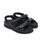 Reese Siyah Kadın Deri Sandalet