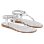 Regan Beyaz Kadın Parlak Taş Detaylı Parmak Arası Sandalet