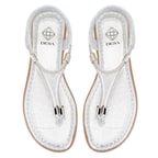 Regan Beyaz Kadın Parlak Taş Detaylı Parmak Arası Sandalet