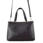 Rieka Kahve Kadın Kroko Baskılı Deri El Çantası