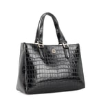 Rieka Siyah Kadın Kroko Baskılı Deri El Çantası