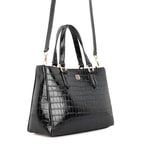 Rieka Siyah Kadın Kroko Baskılı Deri El Çantası